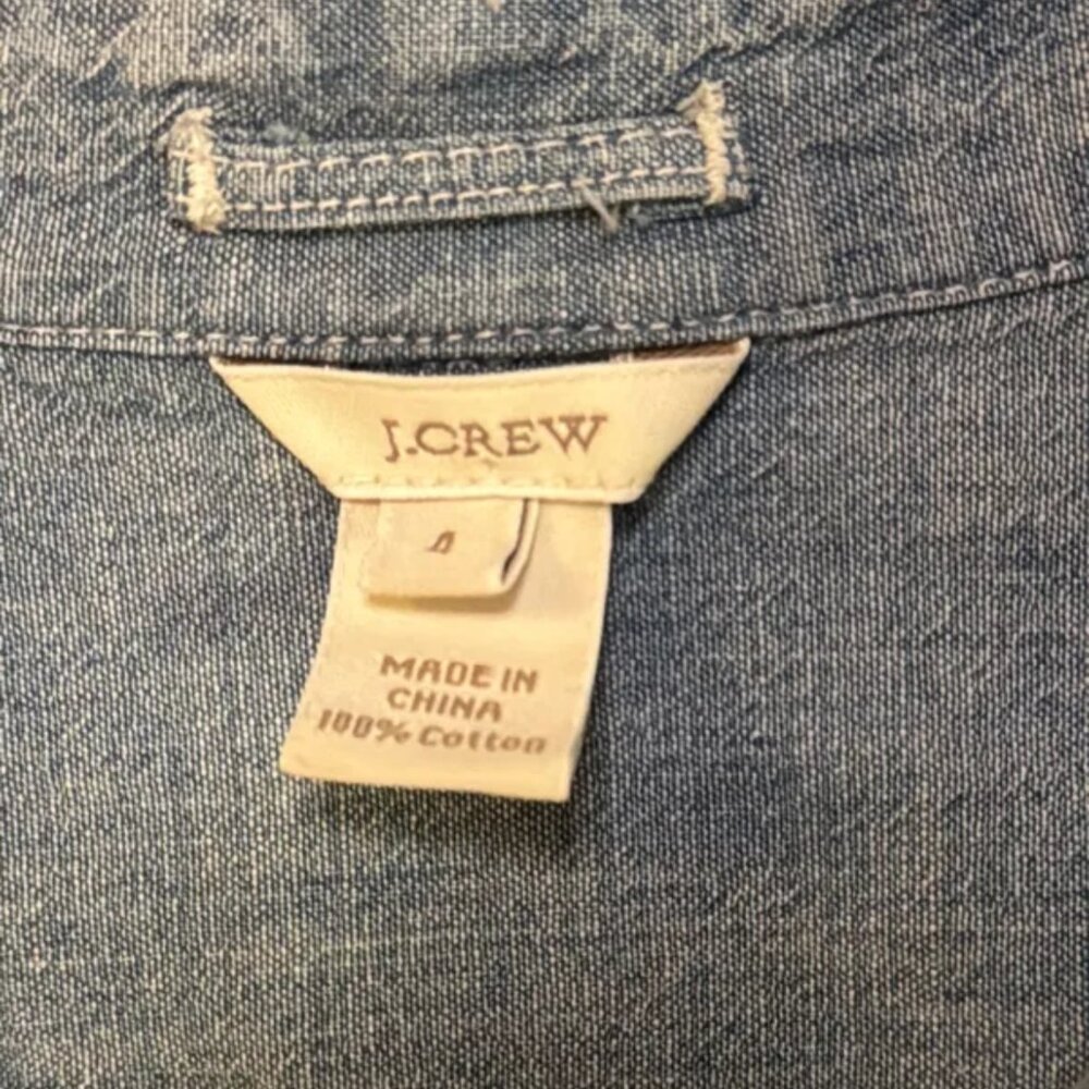 J. Crew Pleated Tuxedo Chambray Button Up Shirt S… - image 4